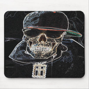 Neon Hip Hop Skull Mousepad Muismat