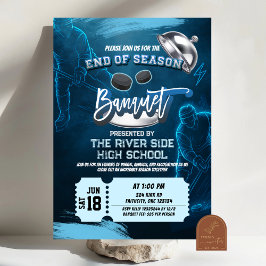 Neon Hockey Einde Seizoen Banket Party Uitnodiging