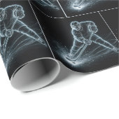 Neon Hockey Player On Ice Cadeaupapier (Rol Hoek)