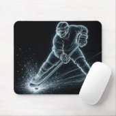 Neon Hockey Player On Ice Muismat (Met muis)