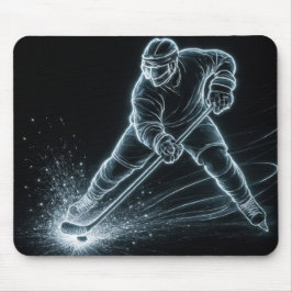 Neon Hockey Player On Ice Muismat