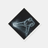 Neon Hockey Player On Ice Servet (Hoek)