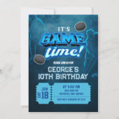 Neon Hockey Winter Verjaardag Uitnodiging (Voorkant)