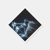 Neon hockeyspeler op ijs servet (Hoek)