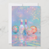 Neon Holografische Bowling Strike Up Sommige Leuk  Kaart (Achterkant)