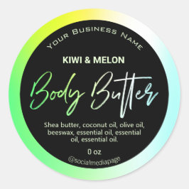 Neon holografische en zwarte body boter etiketten