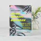 Neon holografische getextureerde futuristische ver kaart (Staand voorkant)