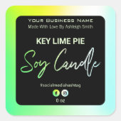 Neon Holografische Soja Kaars Labels (Voorkant)