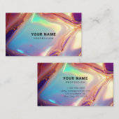 Neon holografische texturen modern visitekaartje (Voorkant / Achterkant)