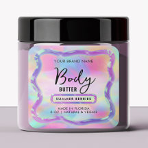 Neon Holographic Body Scrub Lotion Jar Product