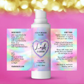 Neon Holographic Girly Lash Cleanser Bottle Label