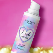 Neon Holographic Girly Lash Cleanser Bottle Label