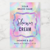 Neon Holographic Zeep Shampoo Waterdicht Label Voedselcontainer Etiket (Enkel label)