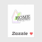 Neon Home is waar mijn Planten lef hebben Sticker (Vel)