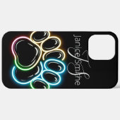 Neon hond Paws Monogram Case-Mate iPhone Case (Achterkant (horizontaal))