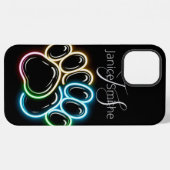Neon hond Paws Monogram iPhone Hoesje (Achterkant horizontaal)