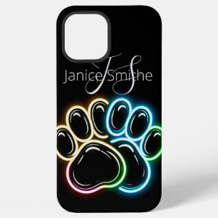 Neon hond Paws Monogram iPhone 12 Pro Max Hoesje
