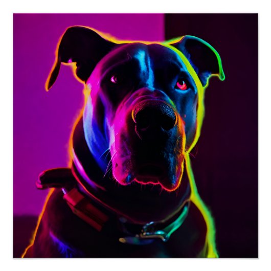 neon hond perfect poster (Voorkant)