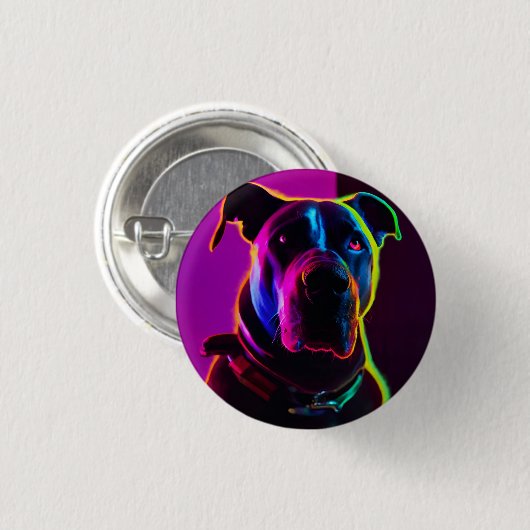 neon hond ronde button 3,2 cm (Voorkant /achterkant)