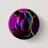 neon hond ronde button 3,2 cm (Voorkant)