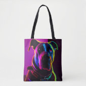neon hond tote bag (Voorkant)