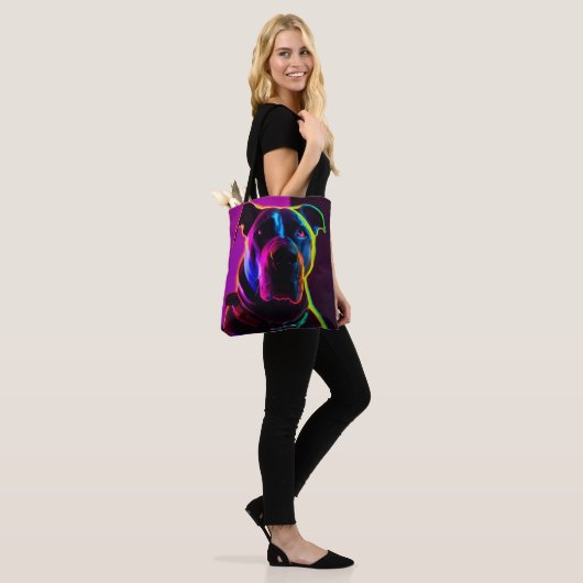 neon hond tote bag (Op model)