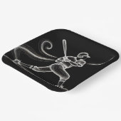 Neon honkballer swingen een vleermuis papieren bordje (Gebogen)