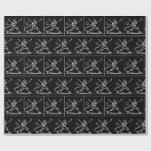 Neon honkbalspeler met lichte paden cadeaupapier (Vlak)