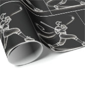 Neon honkbalspeler met lichte paden cadeaupapier (Rol Hoek)