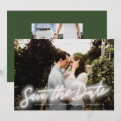 Neon Horizontal Foto slaat de datum op Kaart (Voorkant / Achterkant)