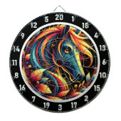 Neon Horse galop door het paradijs Dartbord (Voorkant)