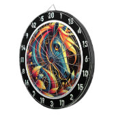 Neon Horse galop door het paradijs Dartbord (Voorkant Rechts)