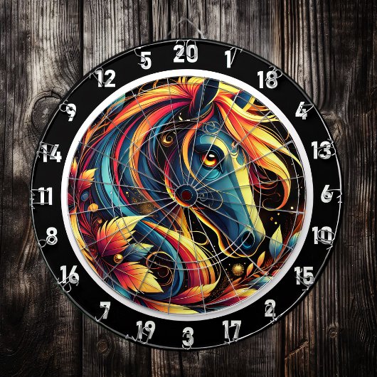 Neon Horse galop door het paradijs Dartbord