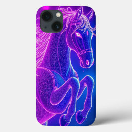 Neon Horse Outline Grafische Kunst – Mobiel Case-Mate iPhone Case