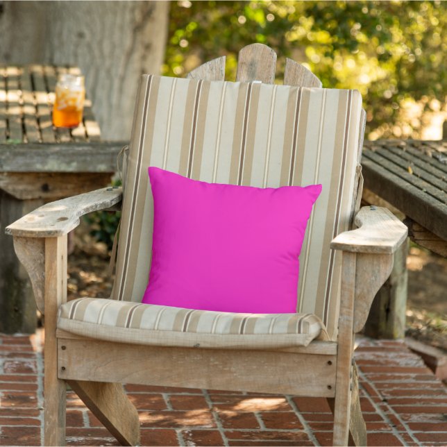 Neon Hot Pink Solid Color Buitenkussen (Stoel)