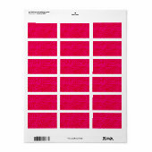 Neon hot-roze afdrukpatroon etiket (Full Sheet)