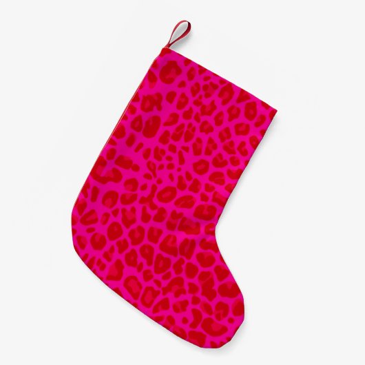 Neon hot-roze afdrukpatroon kleine kerstsok (Voorkant (Hangend))