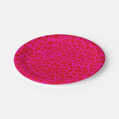 Neon hot-roze afdrukpatroon papieren bordje (Gekanteld)