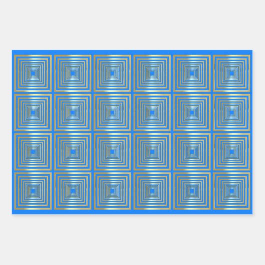 Neon hot roze blauw lila goud Wrapping Paper Set (Voorkant 3)