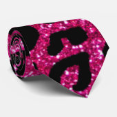 Neon hot roze cheetah printpatroon stropdas (Opgerold)