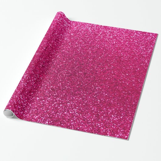 Neon hot roze glitter cadeaupapier (Uitgerold)