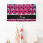 Neon hot roze glitter princess crown sterren spandoek (Insitu)