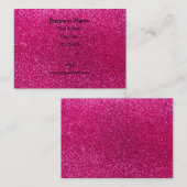 Neon hot roze glitter visitekaartje (Voorkant / Achterkant)