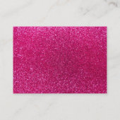 Neon hot roze glitter visitekaartje (Achterkant)