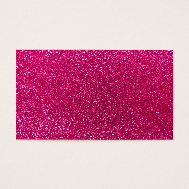 Neon hot roze glitter visitekaartjes (Voorkant)