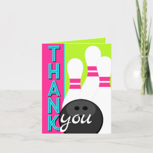 Neon Hot Roze, Groen, Blauw Bowlen Dank u Kaarten