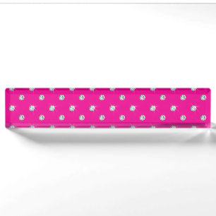 Neon hotroze diamanten naambordje