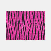 Neon hotroze glitter zebra strepen fleece deken (Voorkant (Horizontaal))