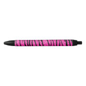 Neon hotroze glitter zebra strepen zwarte inkt pen (Voorkant)