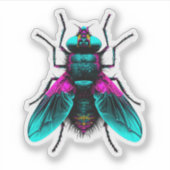 Neon House Fly Sticker (Voorkant)
